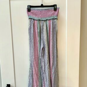 NWT Anthropologie colorful pastel wide leg flowy palazzo pant women’s size S